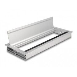 Przepust kablowy z paskiem szczotkowym do montażu w stole 300 x 120 x 28 mm srebrny Delock 66864