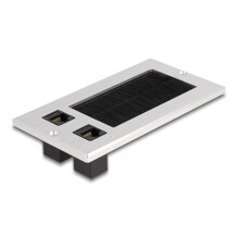 Przepust kablowy z paskiem szczotkowym oraz 2 gniazdami Keystone RJ45 Cat.6, aluminiowy Delock 66896