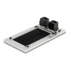 Przepust kablowy z paskiem szczotkowym oraz 2 gniazdami Keystone RJ45 Cat.6 aluminiowy Delock 66896