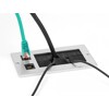 Przepust kablowy z paskiem szczotkowym oraz 2 gniazdami Keystone RJ45 Cat.6, aluminiowy Delock 66896