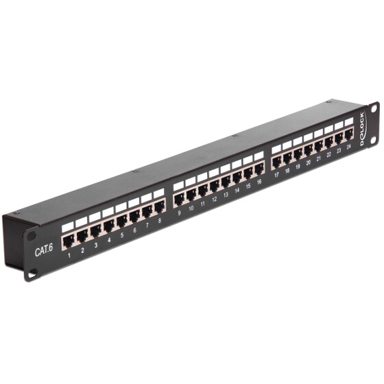 Patch Panel 19" prosty 24-portowy Cat.6 Delock 43295