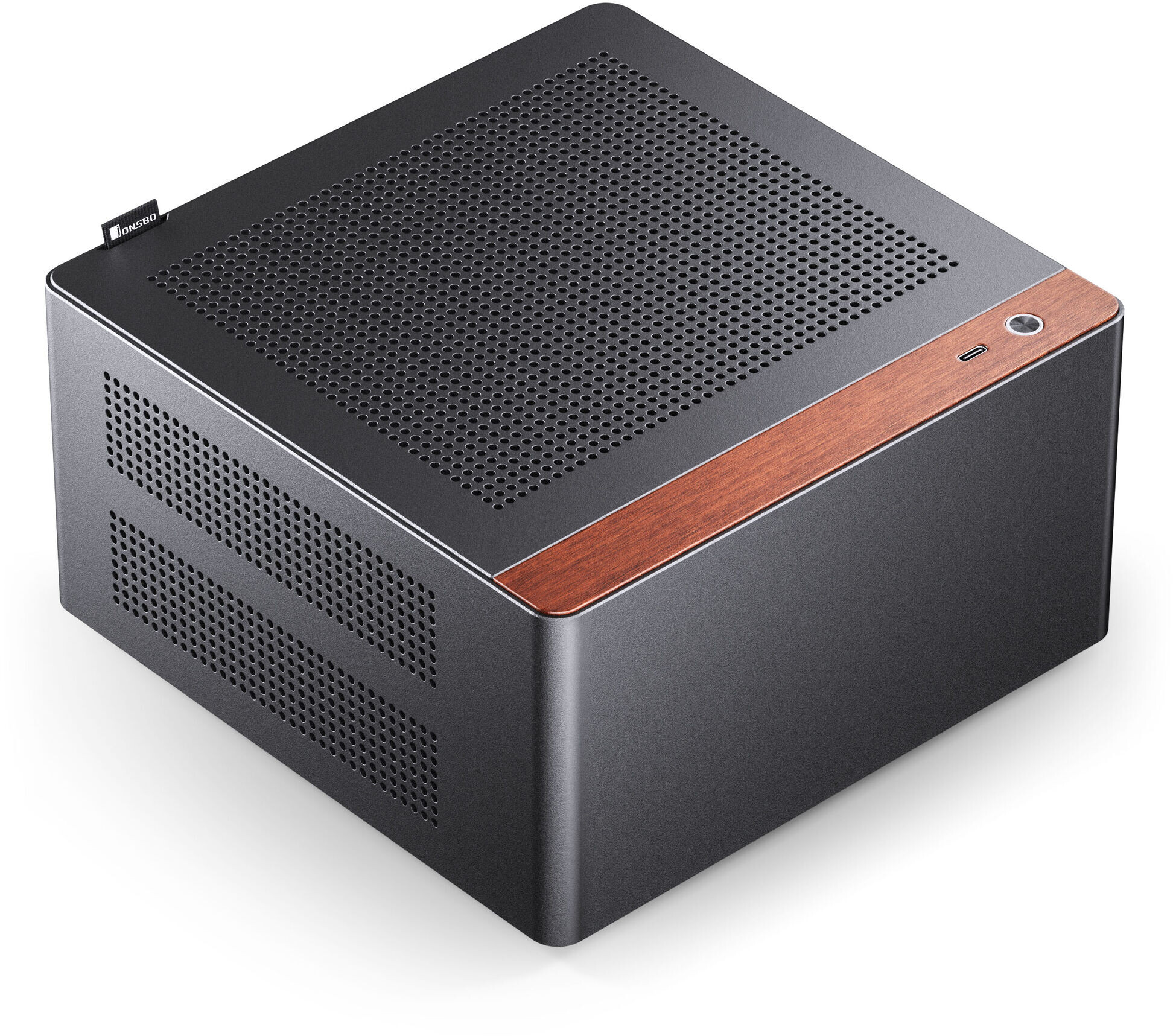 Jonsbo NV10 Black SFF ultrakompaktowa obudowa mini-ITX z aluminium i drewnem