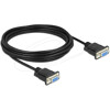 Kabel RS-232 Null Modem 5m żeńsko-żeński F-F czarny Delock 86607