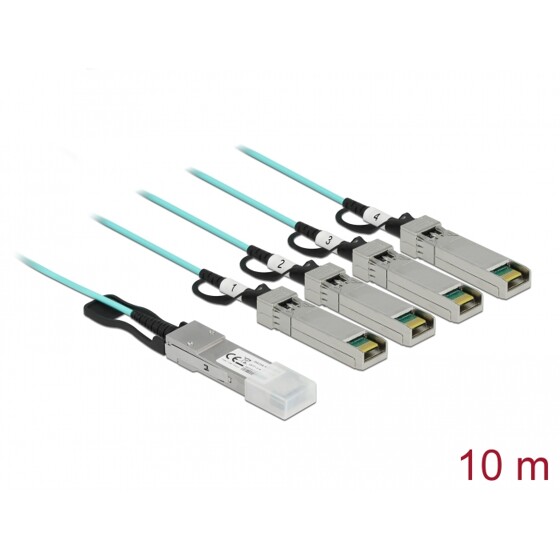 Aktywny optyczny kabel QSFP+ do 4 x SFP+ 10m Delock 84073