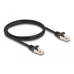 Kabel F/UTP RJ50 10-pinowy męski-męski 1m czarny Delock 80187 Kabel F/UTP RJ50 10-pinowy męski-męski 1m czarny Delock 80187