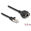 Przedłużacz S/FTP RJ50 10-pinowy męski-żeński 0,5m czarny Delock 80192