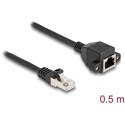 Przedłużacz S/FTP RJ50 10-pinowy męski-żeński 0,5m czarny Delock 80192
