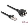 Przedłużacz S/FTP RJ50 10-pinowy męski-żeński 0,5m czarny Delock 80192