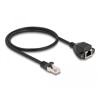 Przedłużacz S/FTP RJ50 10-pinowy męski-żeński 0,5m czarny Delock 80192