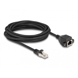 Przedłużacz S/FTP RJ50 10-pinowy męski-żeński 5m czarny Delock 80196