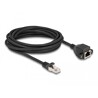 Przedłużacz S/FTP RJ50 10-pinowy męski-żeński 5m czarny Delock 80196