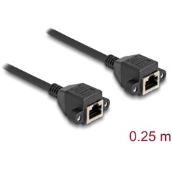 Przedłużacz S/FTP RJ50 10-pinowy żeński-żeński 0,25m czarny Delock 80197
