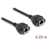 Przedłużacz S/FTP RJ50 10-pinowy żeński-żeński 0,25m czarny Delock 80197