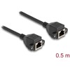 Przedłużacz S/FTP RJ50 10-pinowy żeński-żeński 0,5m czarny Delock 80198