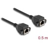 Przedłużacz S/FTP RJ50 10-pinowy żeński-żeński 0,5m czarny Delock 80198