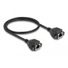 Przedłużacz S/FTP RJ50 10-pinowy żeński-żeński 0,5m czarny Delock 80198