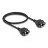 Przedłużacz S/FTP RJ50 10-pinowy żeński-żeński 0,5m czarny Delock 80198
