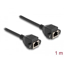 Przedłużacz S/FTP RJ50 10-pinowy żeński-żeński 1m czarny Delock 80199