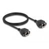 Przedłużacz S/FTP RJ50 10-pinowy żeński-żeński 1m czarny Delock 80199