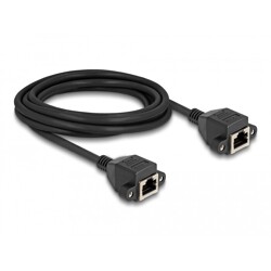 Przedłużacz S/FTP RJ50 10-pinowy żeński-żeński 3m czarny Delock 80201 Przedłużacz S/FTP RJ50 10-pinowy żeński-żeński 3m czarny Delock 80201