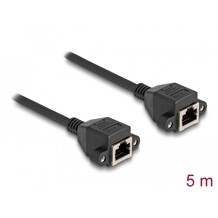 Przedłużacz S/FTP RJ50 10-pinowy żeński-żeński 5m czarny Delock 80202