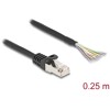 Kabel S/FTP RJ50 10-pinowy męski-otwarte końcówki 0,25m czarny Delock 80203