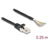 Kabel S/FTP RJ50 10-pinowy męski-otwarte końcówki 0,25m czarny Delock 80203
