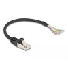 Kabel S/FTP RJ50 10-pinowy męski-otwarte końcówki 0,25m czarny Delock 80203