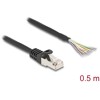 Kabel S/FTP RJ50 10-pinowy męski-otwarte końcówki 0,5m czarny Delock 80204