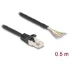 Kabel S/FTP RJ50 10-pinowy męski-otwarte końcówki 0,5m czarny Delock 80204