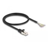 Kabel S/FTP RJ50 10-pinowy męski-otwarte końcówki 0,5m czarny Delock 80204