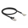 Kabel S/FTP RJ50 10-pinowy męski-otwarte końcówki 0,5m czarny Delock 80204