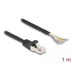 Kabel S/FTP RJ50 10-pinowy męski-otwarte końcówki 1m czarny Delock 80205