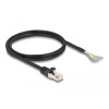 Kabel S/FTP RJ50 10-pinowy męski-otwarte końcówki 1m czarny Delock 80205