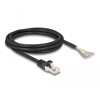 Kabel S/FTP RJ50 10-pinowy męski-otwarte końcówki 2m czarny Delock 80206