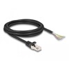 Kabel S/FTP RJ50 10-pinowy męski-otwarte końcówki 2m czarny Delock 80206