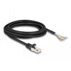 Kabel S/FTP RJ50 10-pinowy męski-otwarte końcówki 3m czarny Delock 80207