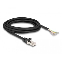Kabel S/FTP RJ50 10-pinowy męski-otwarte końcówki 3m czarny Delock 80207