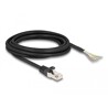 Kabel S/FTP RJ50 10-pinowy męski-otwarte końcówki 3m czarny Delock 80207