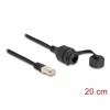 Kabel RJ50 10-pinowy męski-żeński do zabudowy z zaślepką IP67 20 cm czarny Delock 87893