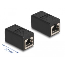 Adapter RJ50 10-pinowy żeński-żeński czarny Delock 87991