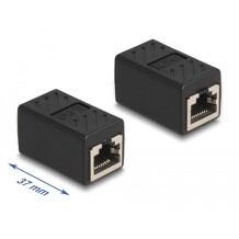 Adapter RJ50 10-pinowy żeński-żeński czarny Delock 87991