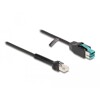 Kabel spiralny RJ50 10-pinowy męski-PoweredUSB 12 V męski 3m czarny Delock 87995