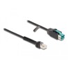 Kabel spiralny RJ50 10-pinowy męski-Powered USB 12V męski 3m czarny Delock 87995
