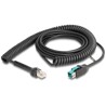 Kabel spiralny RJ50 10-pinowy męski-Powered USB 12V męski 3m czarny Delock 87995