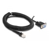 Kabel spiralny RJ50 10-pinowy męski-D-Sub 9-pinowy żeński 1,5m czarny Delock 87996