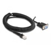 Kabel spiralny RJ50 10-pinowy męski-D-Sub 9-pinowy żeński 1,5m czarny Delock 87996