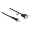 Kabel spiralny RJ50 10-pinowy męski-D-Sub 9-pinowy żeński 1,5m czarny Delock 87996