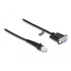 Kabel spiralny RJ50 10-pinowy męski-D-Sub 9-pinowy żeński 1,5m czarny Delock 87996