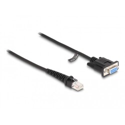 Kabel spiralny RJ50 10-pinowy męski-D-Sub 9-pinowy żeński 1,5m czarny Delock 87996